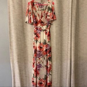 Ark & Co floral sheer maxi dress NWT Small